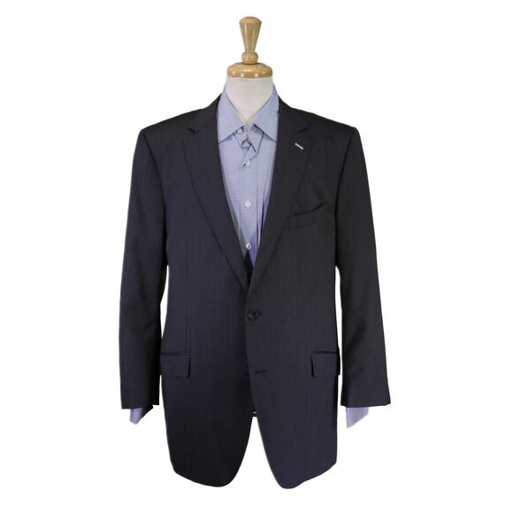 Sebastien Grey Custom Tailored Gray Herringbone 2-Btn Wool Blazer Jacket 44R - Picture 1 of 11